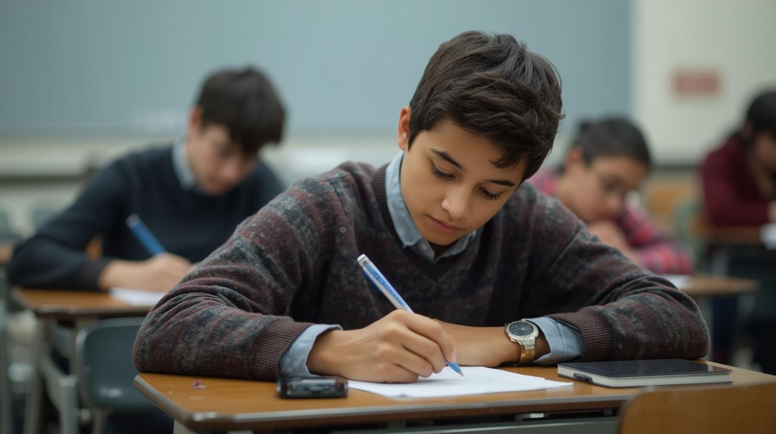 A Needham student working on test prep with us