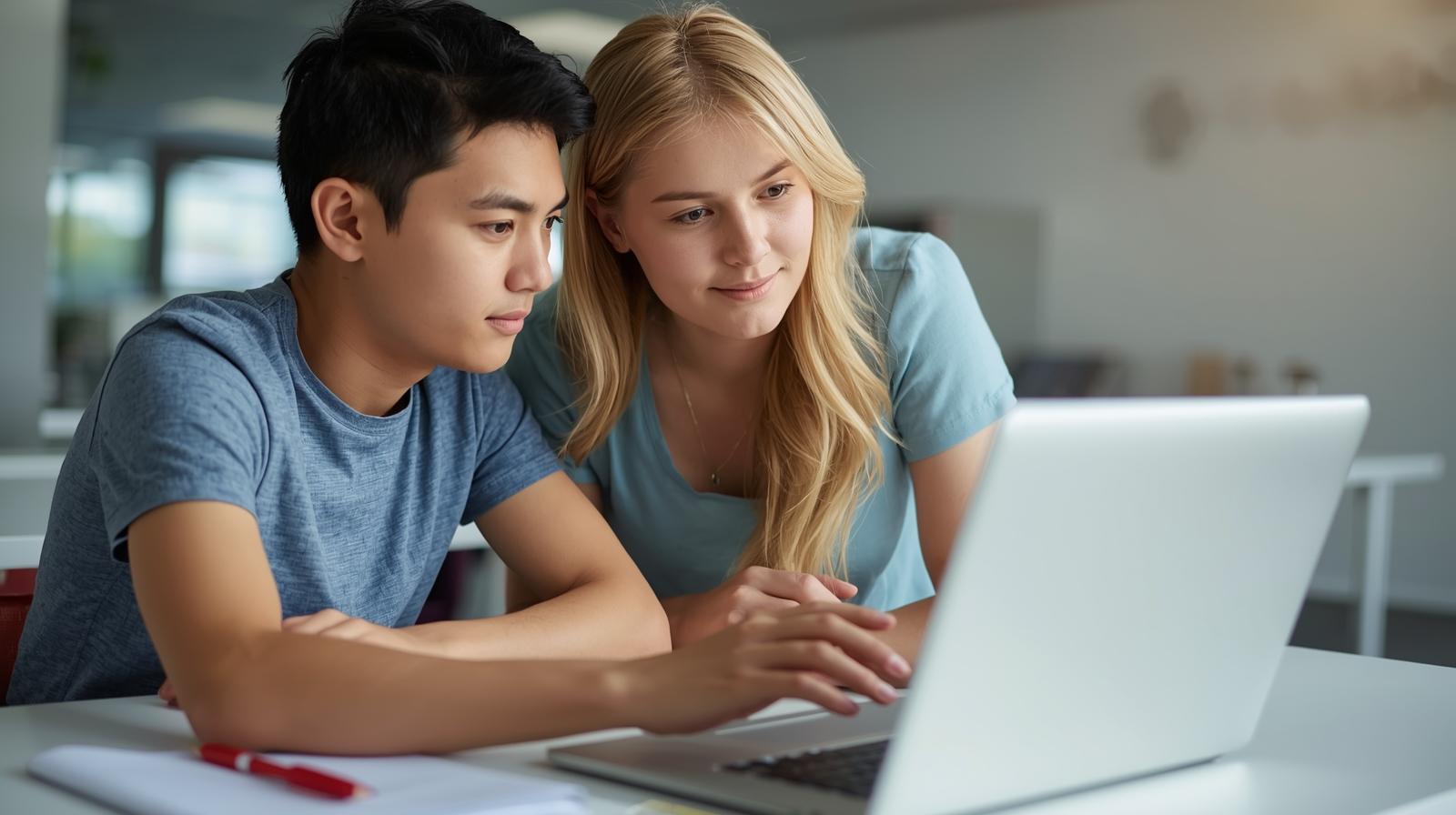 A Wellesley student works on test prep with us